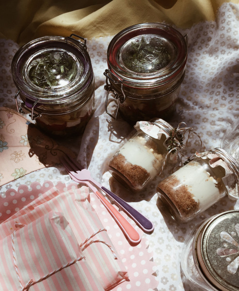 no bake Almond & Thyme Nougat Cheesecake Recipe in a jar