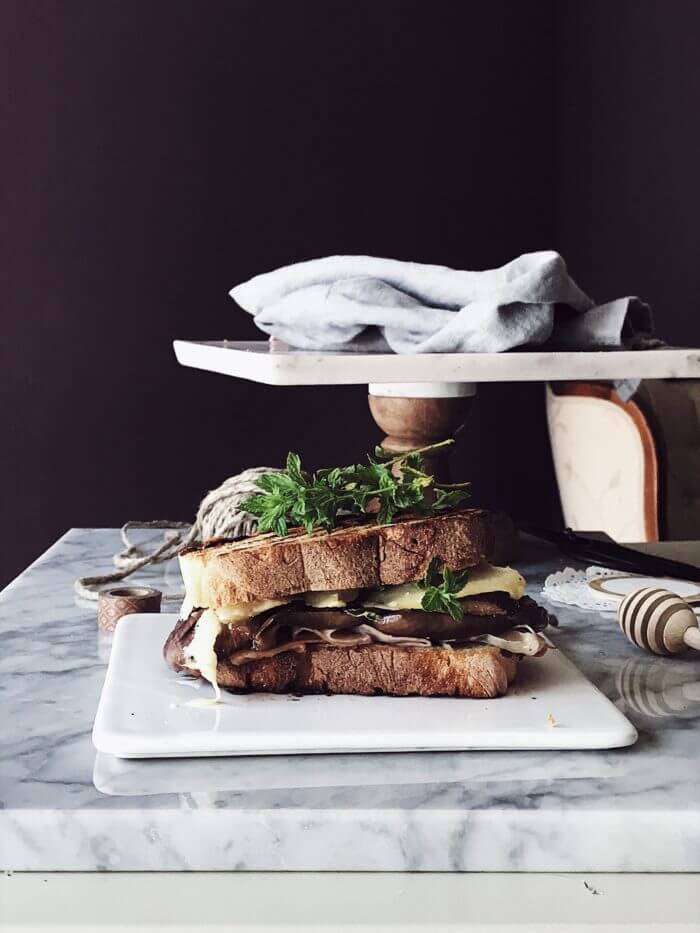 eggplant grilled cheese sandwich with prosciutto cotto #gourmetproject