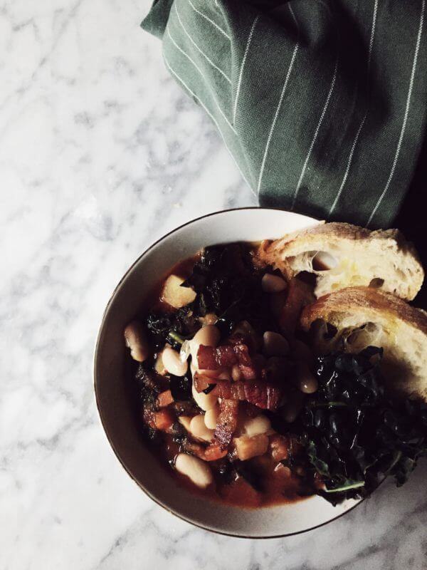 Tuscan white bean and kale soup recipe #gourmetproject #fallrecipes