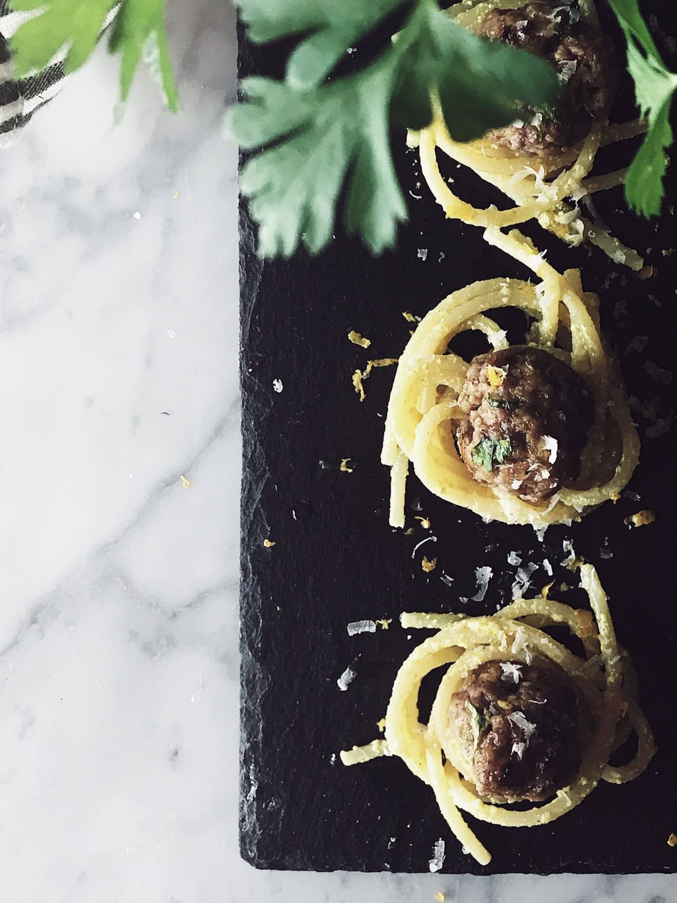 spaghetti and meatballs recipe with lemon and cream