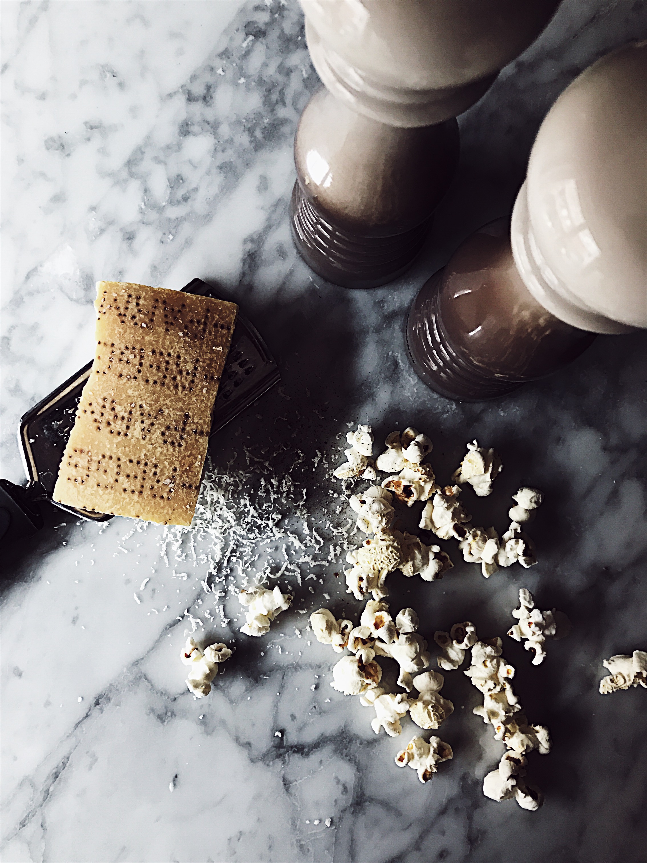 popcorn kernels and parmesan cheese