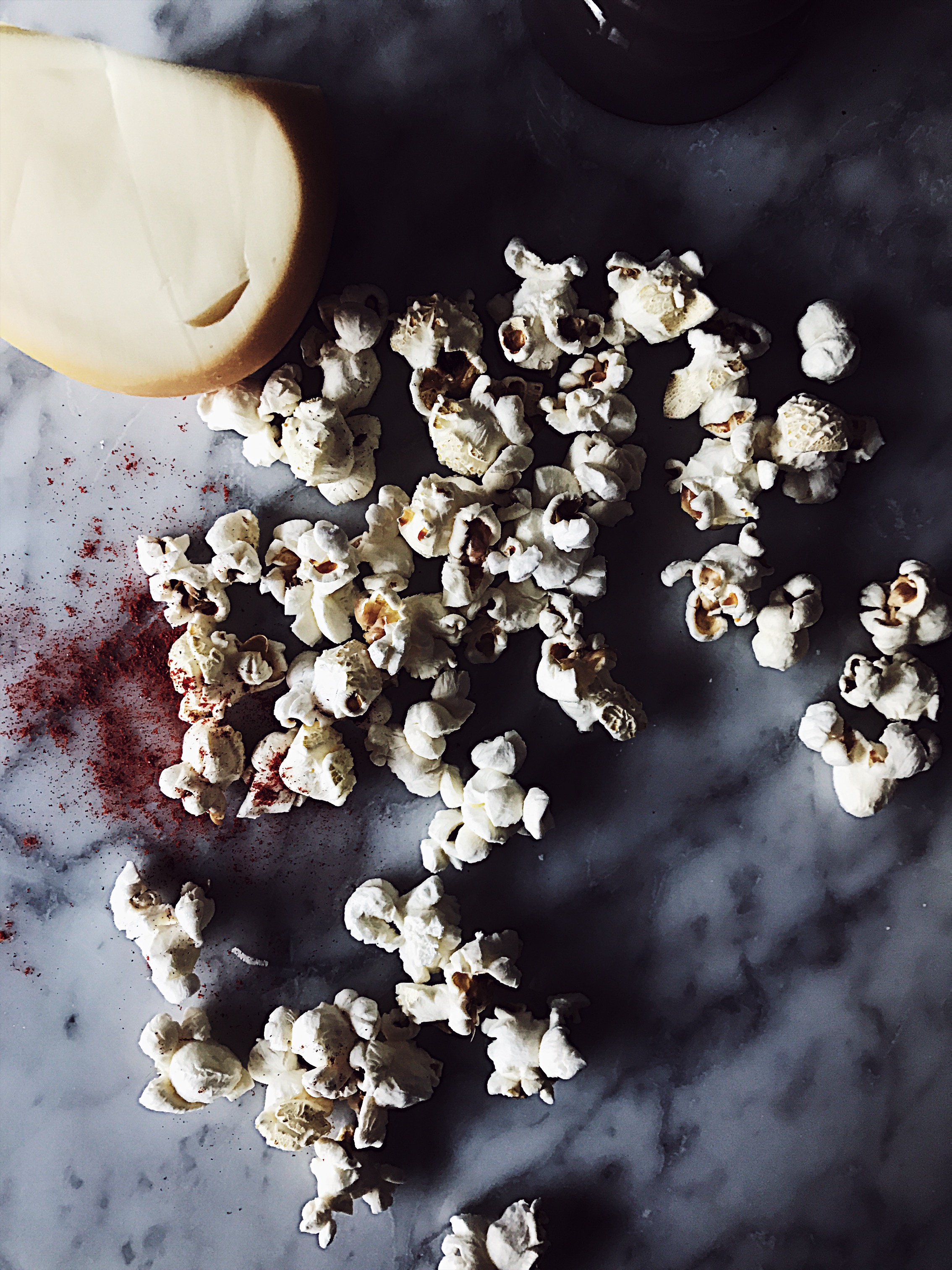popcorn and scamorza cheese