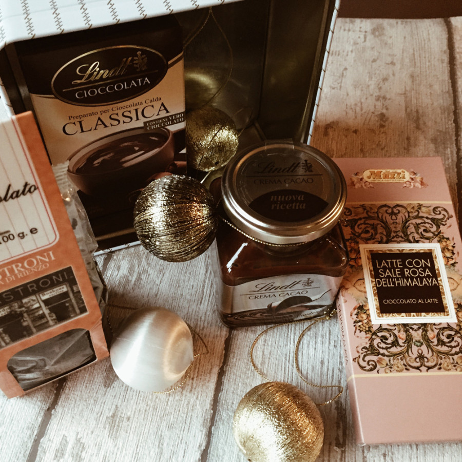 DIY gift basket with chocolate specialties