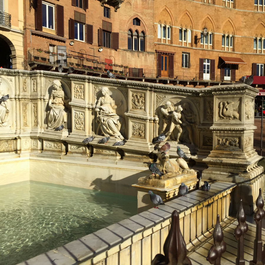 Siena's piazza del Campo fountain