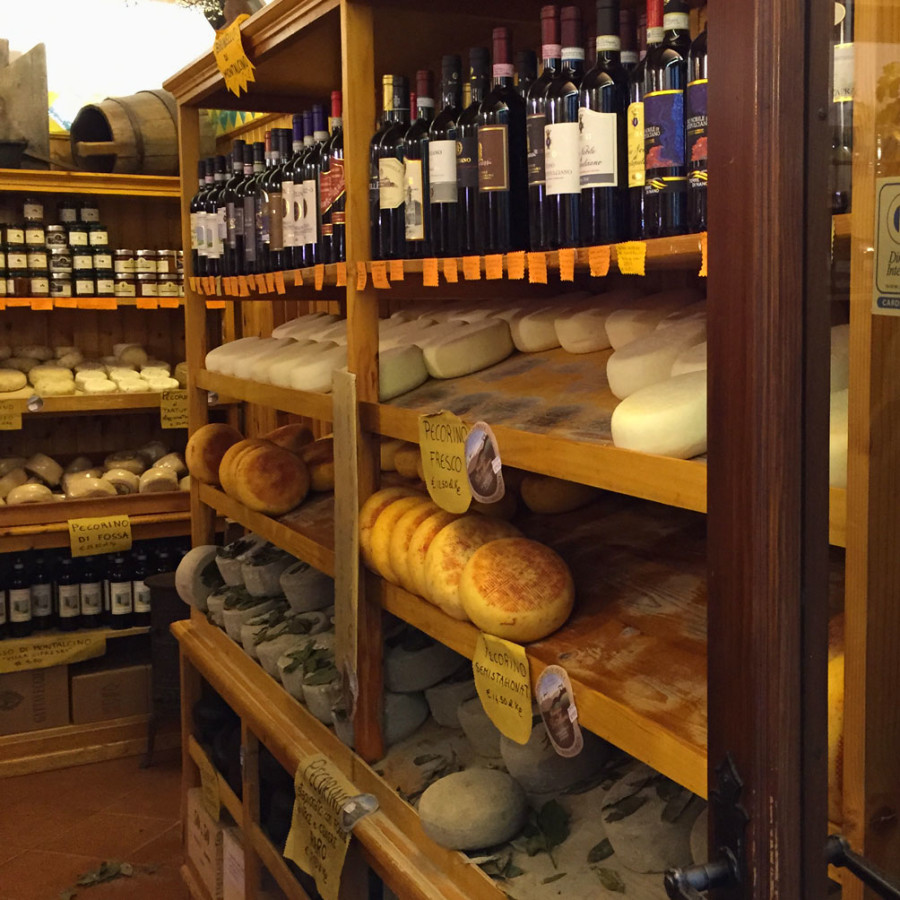 cheese shop in Pienza