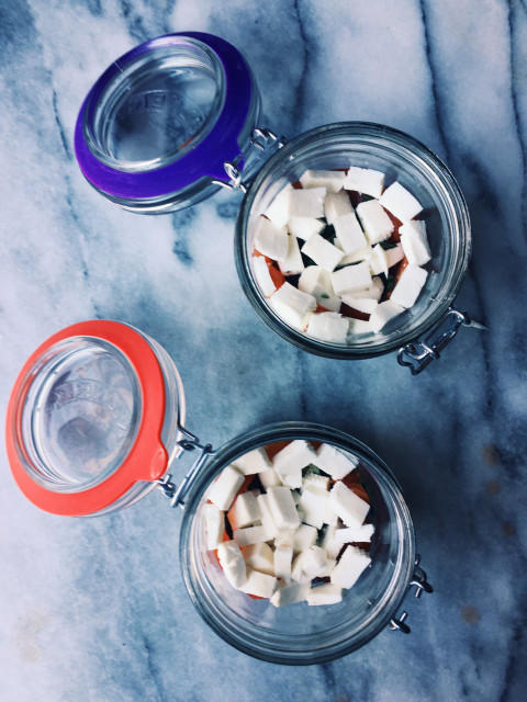 picnic pasta salad in a jar