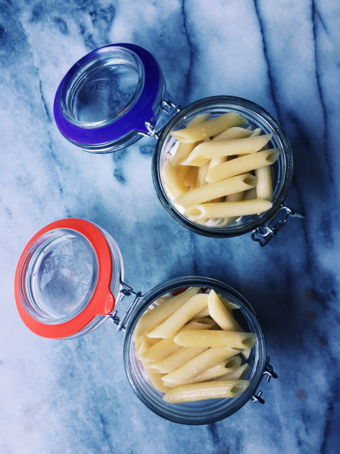 picnic pasta salad in a jar