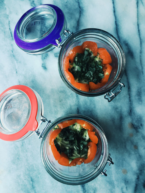 picnic pasta salad in a jar