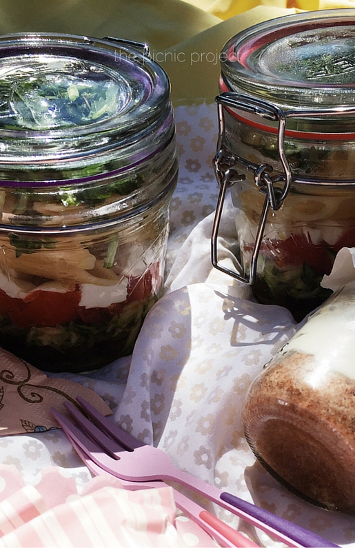 pasta salad in a jar by gourmet project