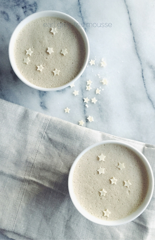 maybe I was inspired by downton abbey . Here’s an easy dessert recipe, white and elegant: earl grey tea mousse. almost forgot: it is also dairy free.