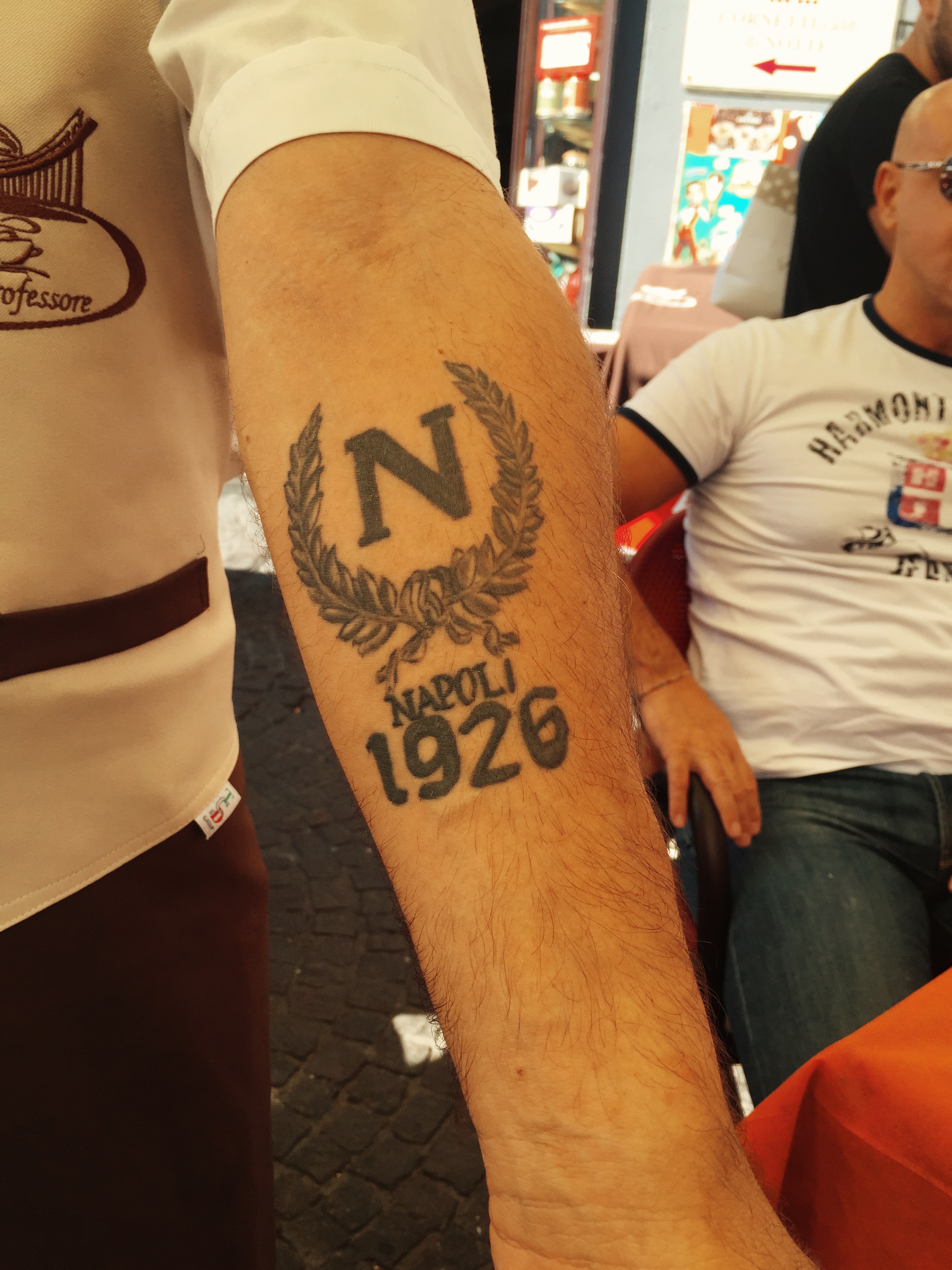 Napoli football fan tattoo