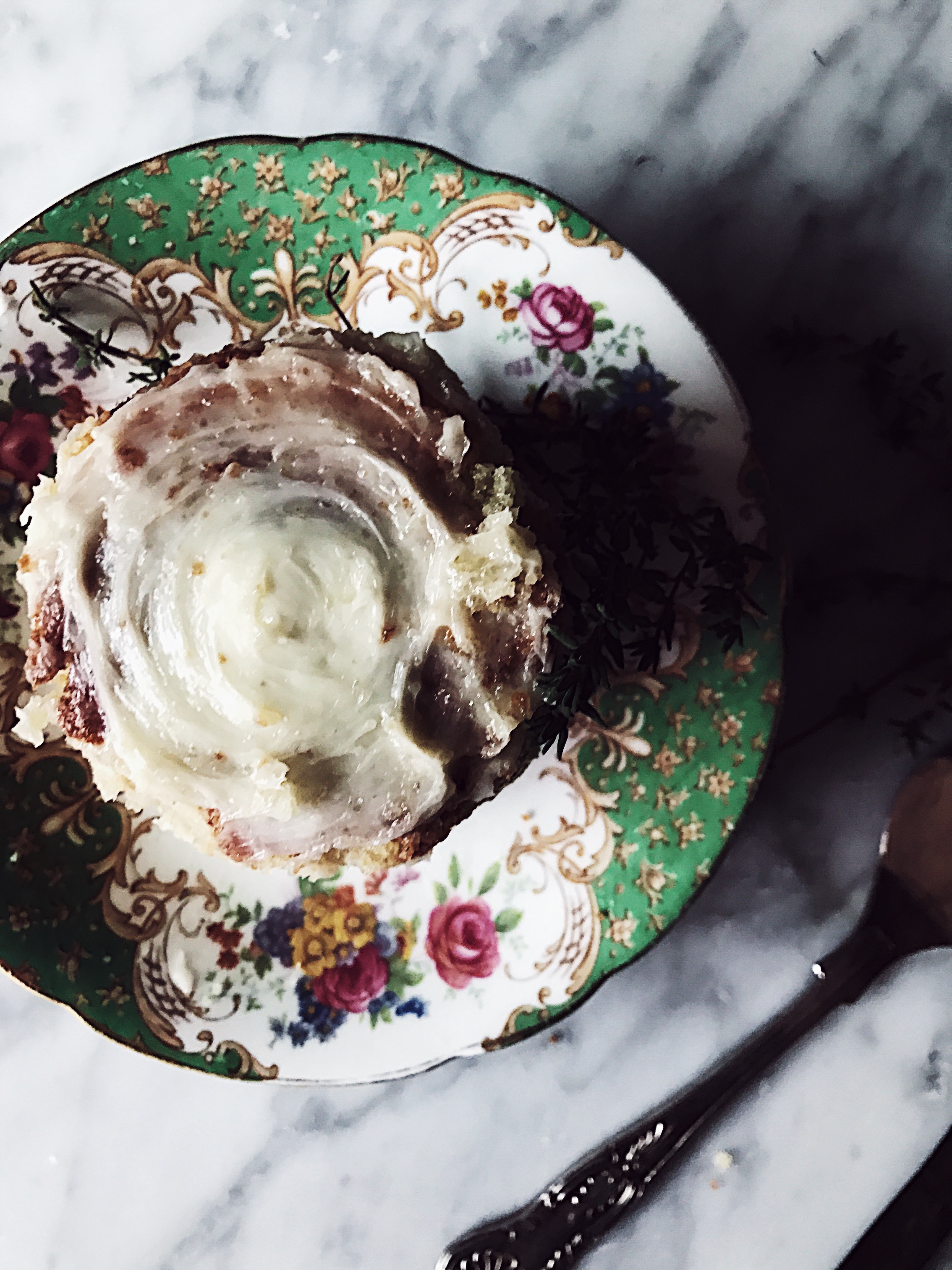 almond flour cake: torta caprese with white chocolate and honey and thyme buttercream