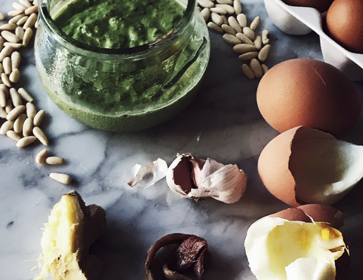 a dairy free pesto recipe: the egg yolk pesto