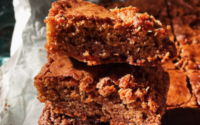 extra virgin olive oil brownies recipe with eggs, dark (or milk) chocolate, sugar, flour, and sea salt