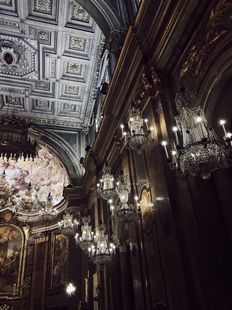 the chandeliers church in Rome
