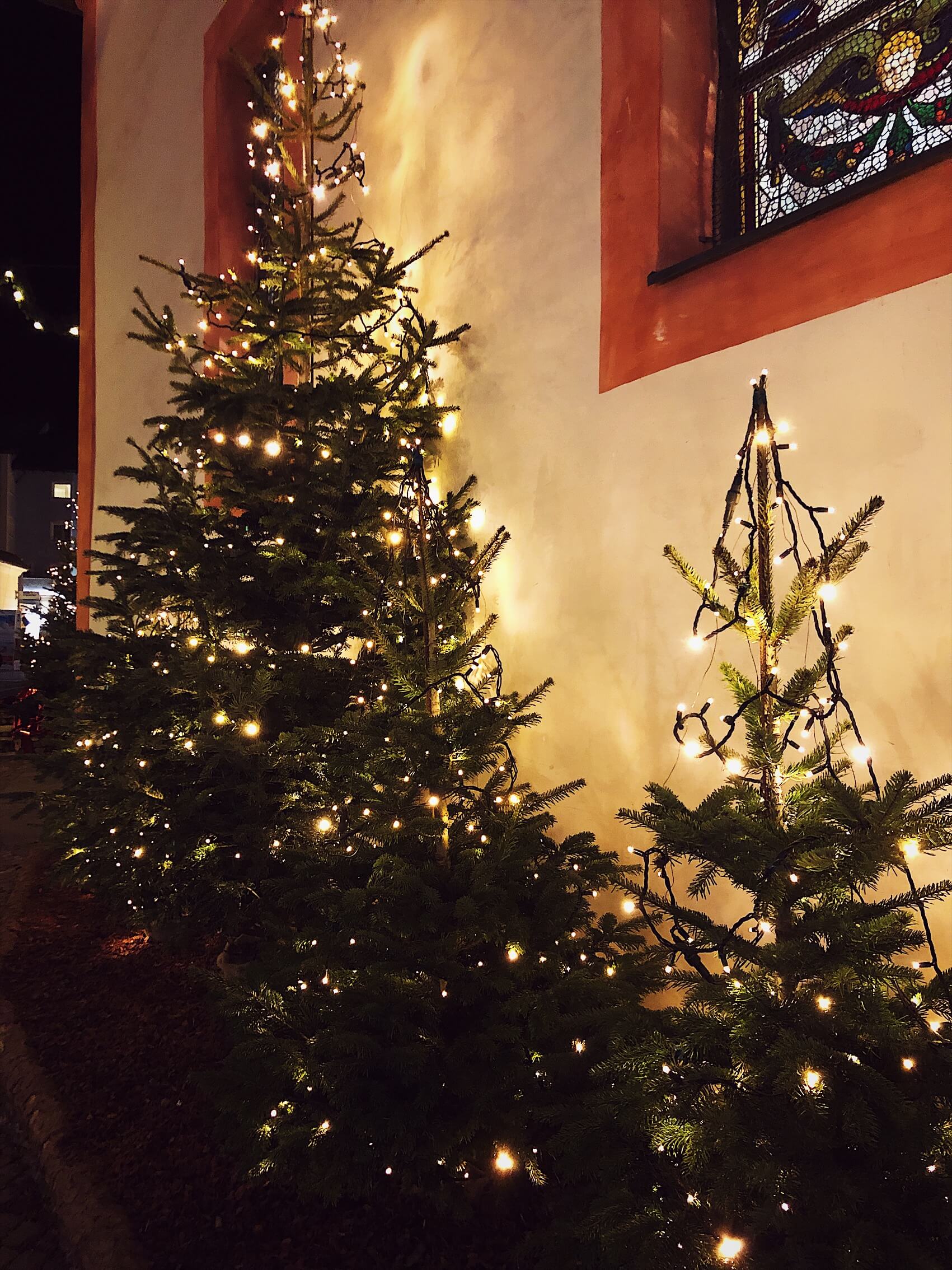 Christmas trees in the streets of Northern Italy