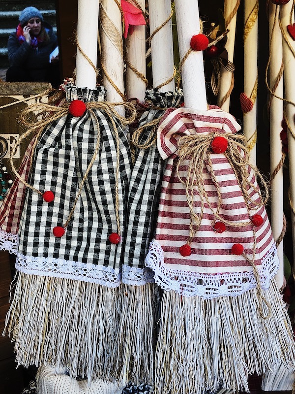 La Befana decorations at a Christmas market