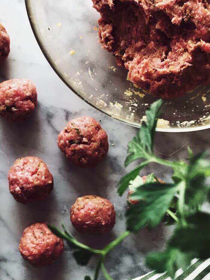 authentic Italian meatballs mixture 