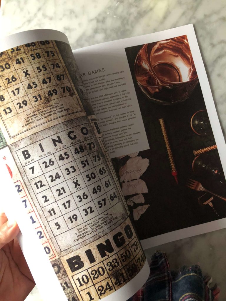 a page of the Gourmet Mag with Christmas games