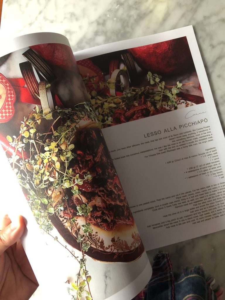 a page of the Gourmet Mag with a meaty Christmas dish