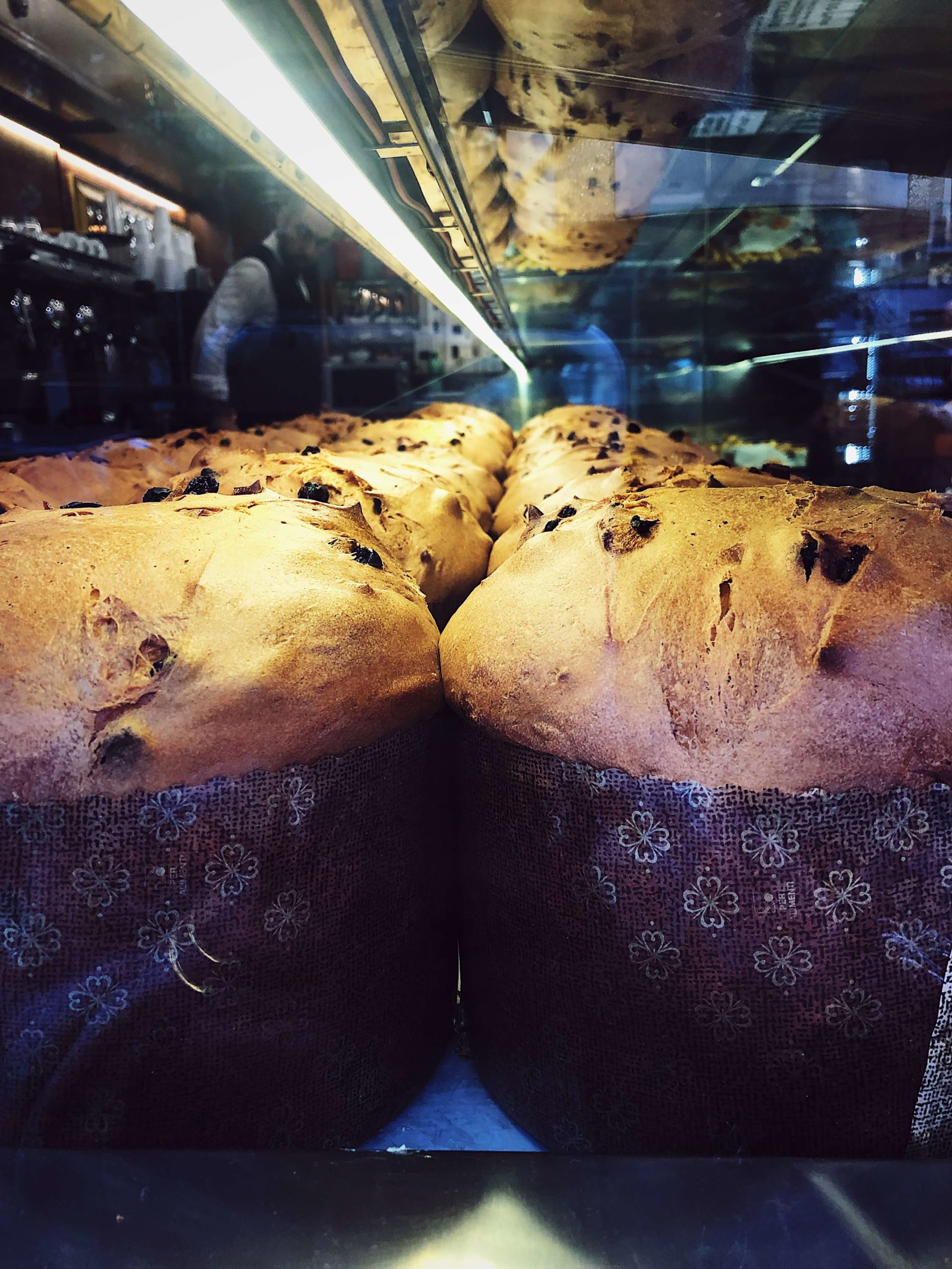 Christmas Eve panettone in a pastry shop