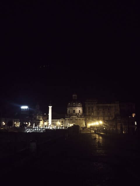 Ferragosto in Rome_ building lighten at night