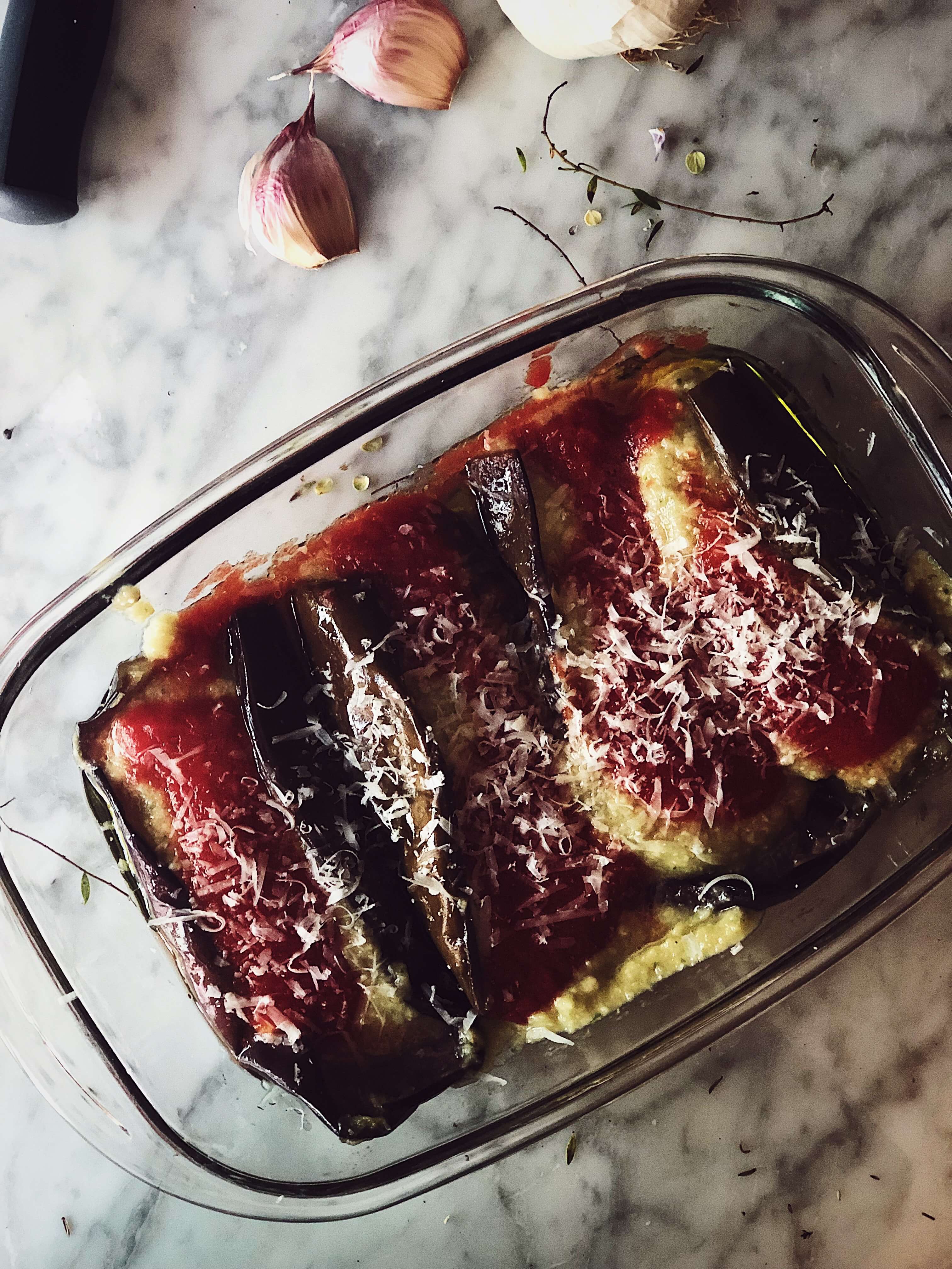 Stuffed eggplant Italian recipe with ham #gourmetproject