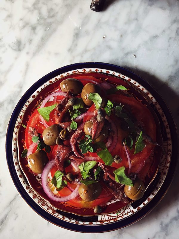 Italian tomato salad with onions