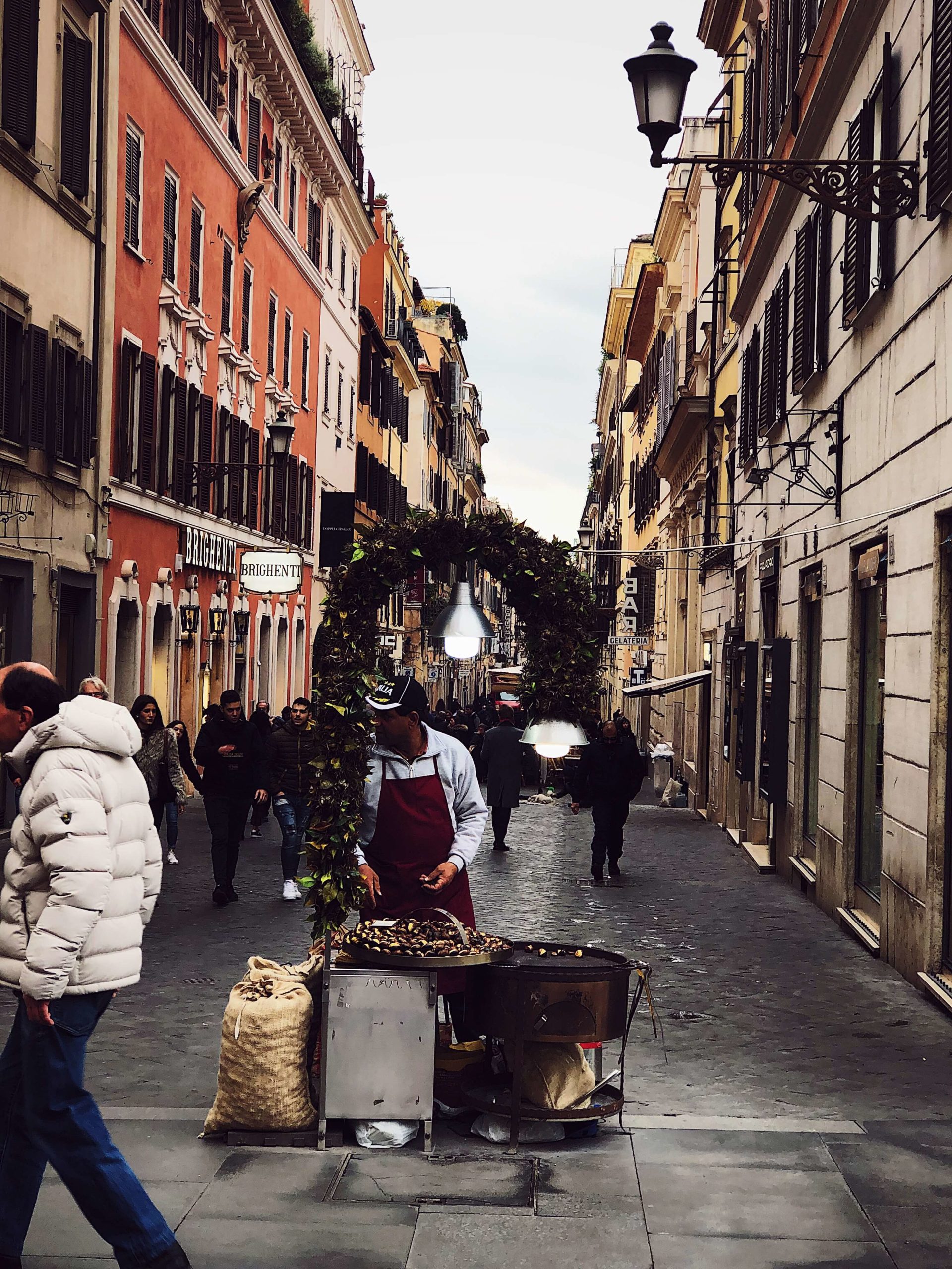 Christmas in Rome chestnut vendor in Rome