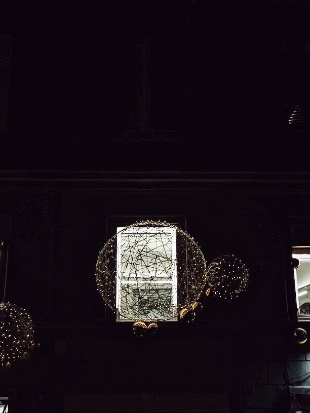 Christmas in Italy Christmas lights elegant spheric decorations