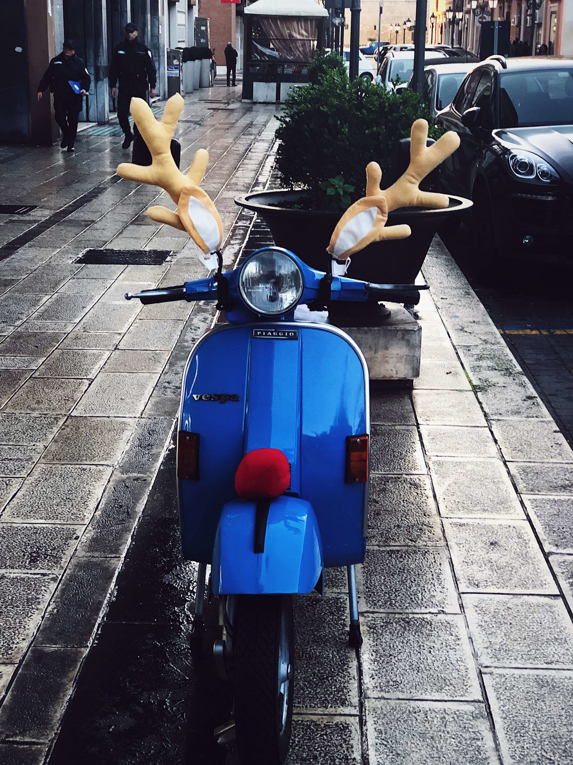 Christmas decorated vespa