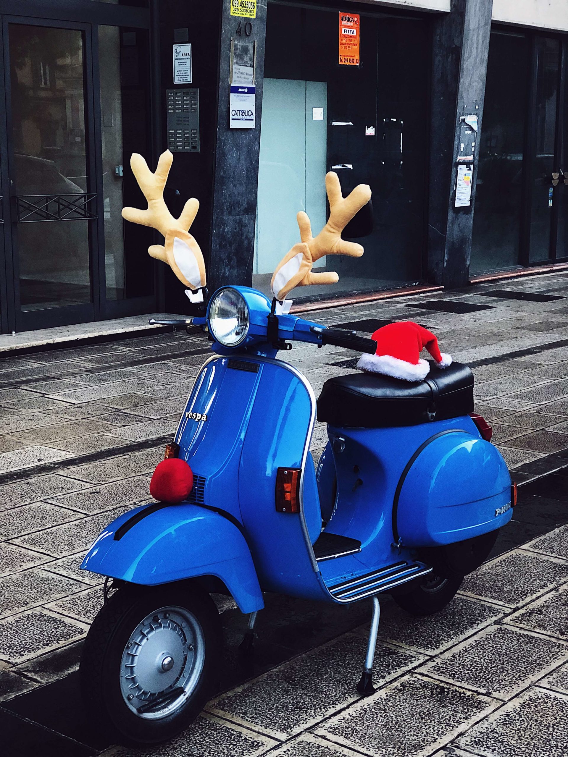 Christmas decorated Italian scooter