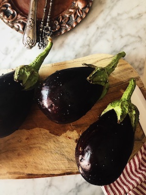 eggplants for the Italian eggplant pasta sauce recipe