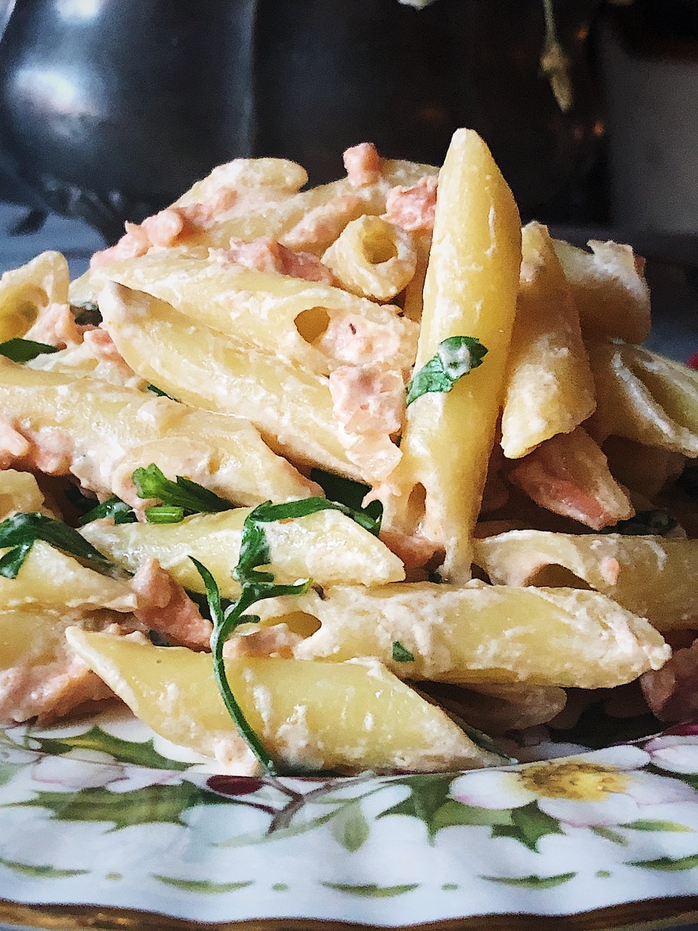 Italian smoked salmon pasta