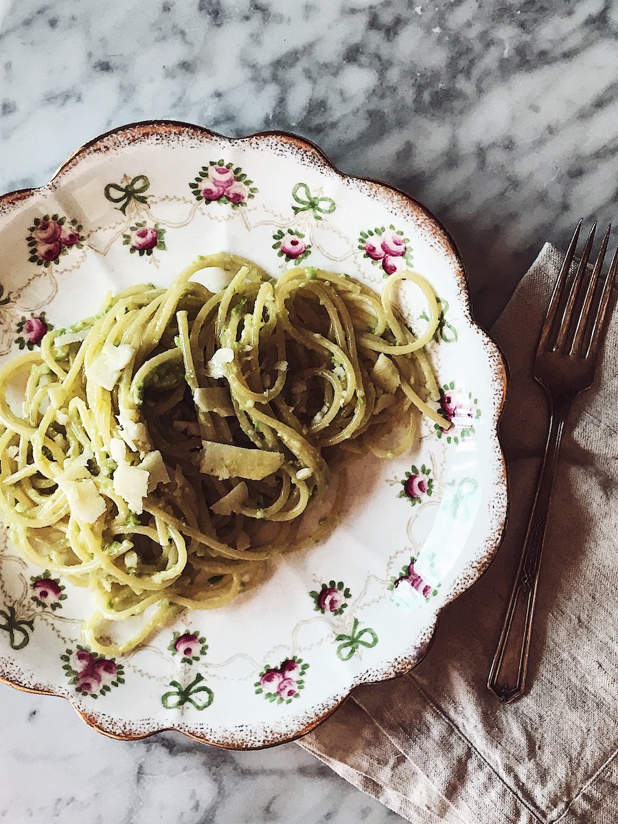 fava beans and pecorino pasta